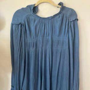 Free People Blue Tunic Shirt, Size L